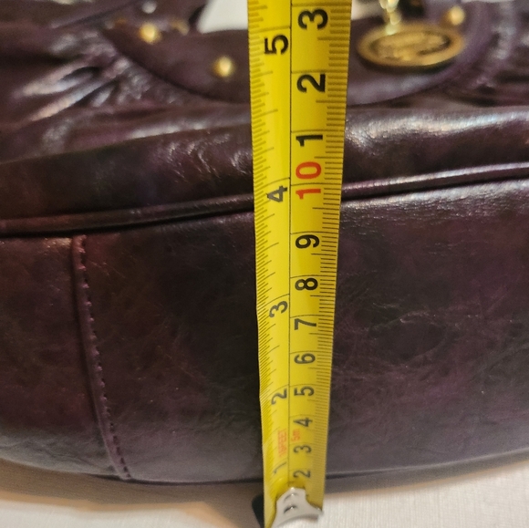 Y2K Gramercy Designs Chunky Capacious Purple Pleated Faux Leather Bag, EUC - Picture 14 of 16